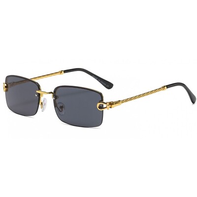 Men Sunglasses Fashion Designer Square Frameless Retro UV400 Protection Lentes
