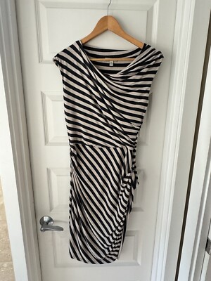 Anthropologie Bordeaux Body Con Striped Dress Small