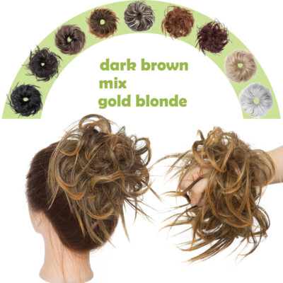 X-LARGE Messy Bun Hair Piece Scrunchie Updo Wrap Hair Extension as Human Bun US
