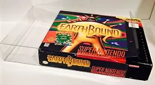 2 SNES BIG BOX Protectors  Earthbound Mario Paint Etc  Super Nintendo Clear Case