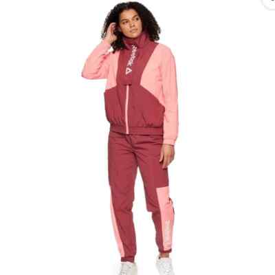 Reebok Focus Track Jacket Size Medium Wild Ginger Full Zip Weatherproof Jacket