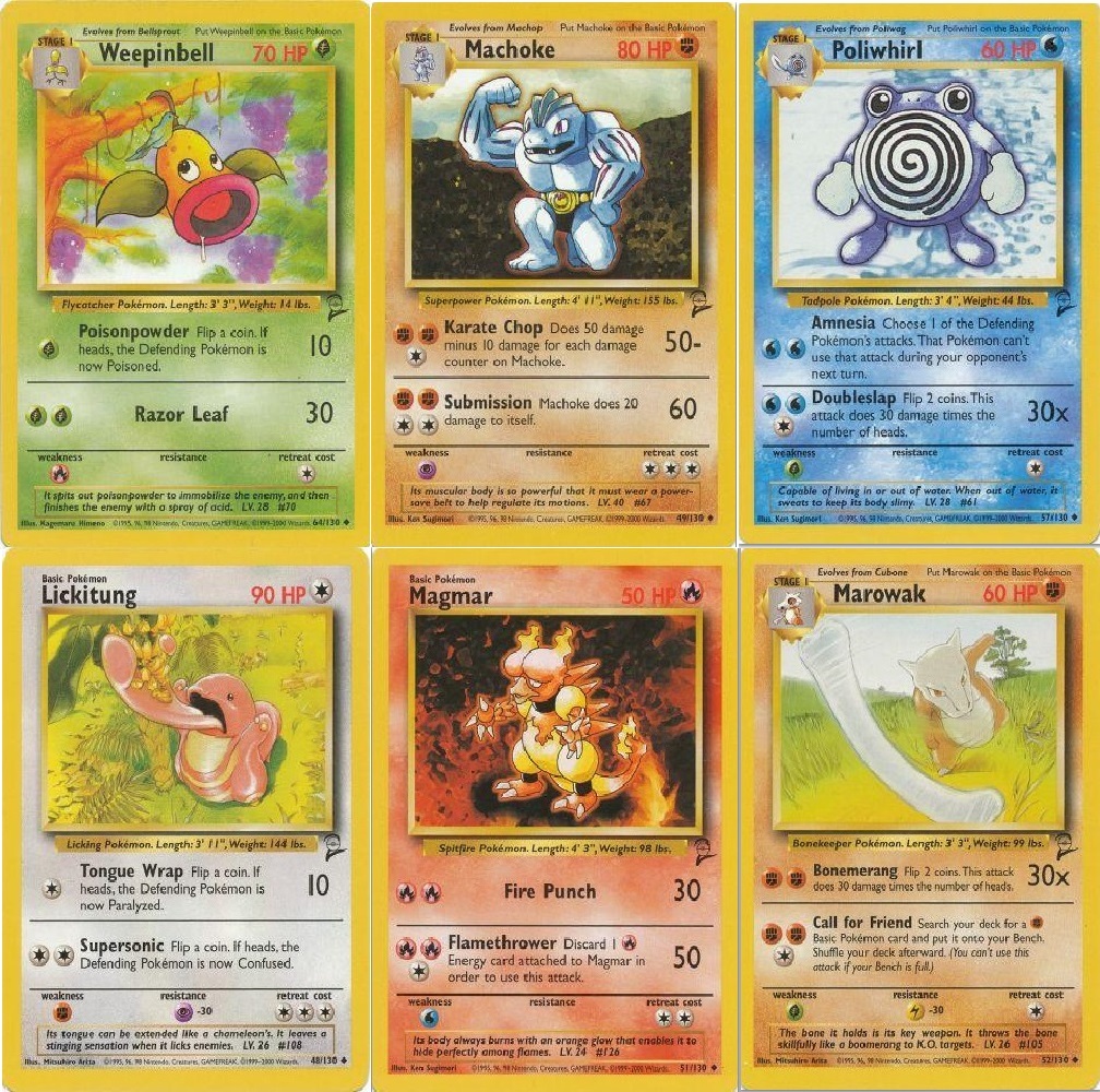 Uncommon Base set 2 Pokemon Cards 33-64/130 all cards are