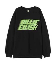 Billie Eilish Black Cotton Sweatshirt Unisex Size XS