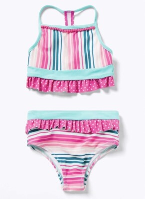 Matilda Jane size 2 Enchanted Garden Style Play Striped Girls Swimsuit