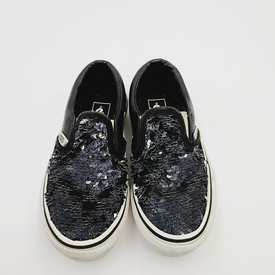 Vans Slip On Flipping Sequins Shoe Black Checkerboard Kids 11.5 | eBay