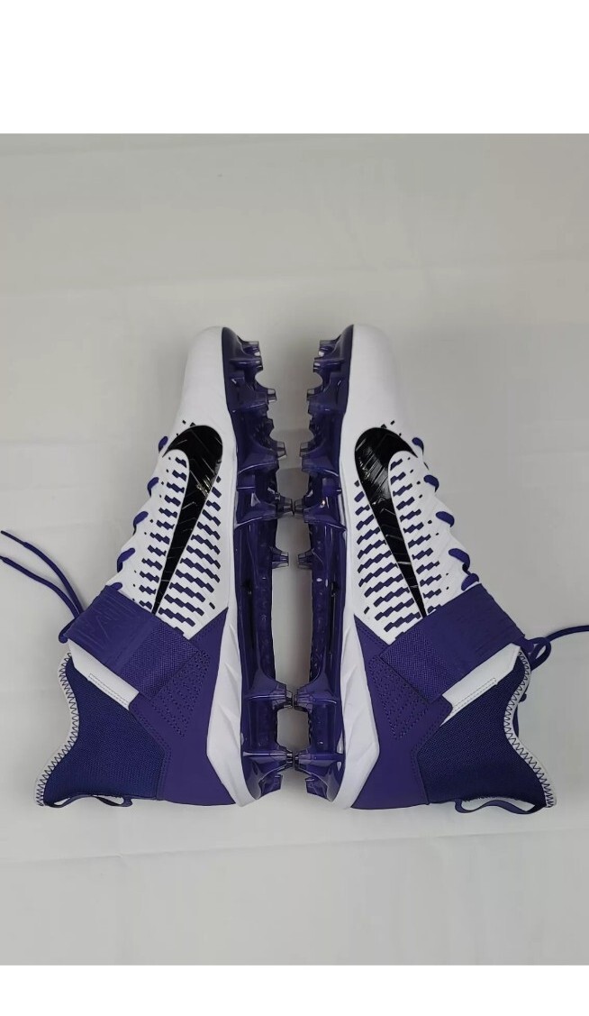 Nike Alpha Menace Pro 2 Mid Football Cleats White Purple  display picture 2