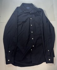 Croft  Barrow Shirt Men's Large Black Button Down Dress Shirt Classic Fit