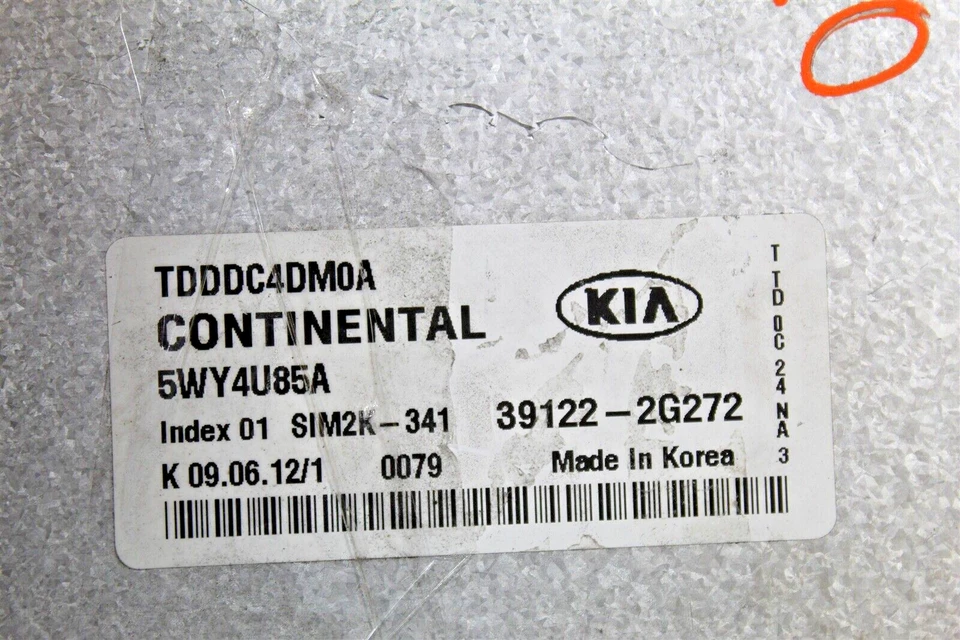 391222G272 Kia Forte 2011-2013 2,4 L AT Unidad de control del motor Módulo ECU 9M1 861 B1 Foto 3 de 4