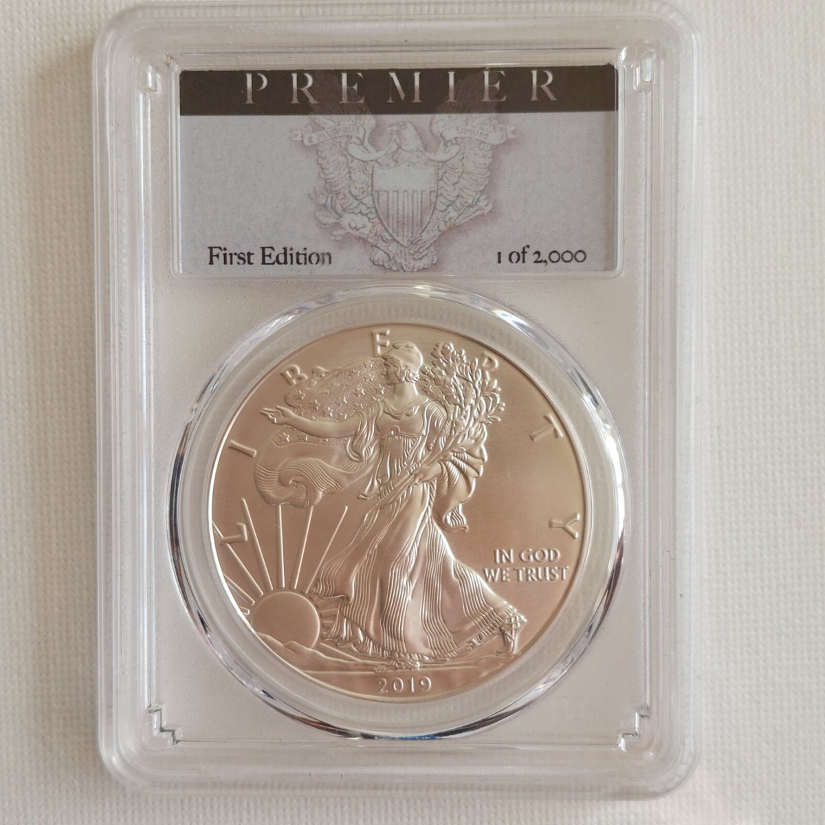 2019 $1 PCGS MS70 Premier 1 Oz Silver Eagle First Edition 1 of