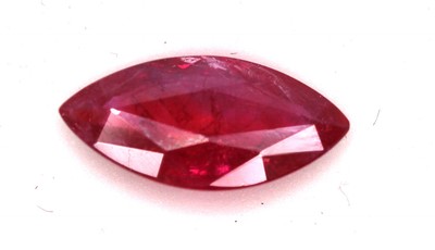 Rubis Naturel 0.44 Ct Non Traité - Coupe Marquise Rouge Sang De Pigeon - Pierre Fine