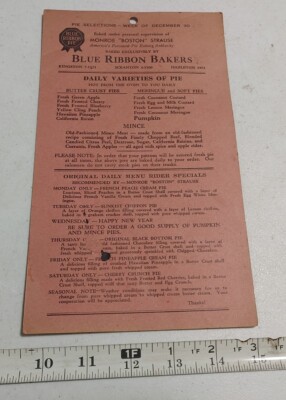 Vtg Blue Ribbon Bakers Hazleton Scranton Kingston Monroe Strause Pie Advertising