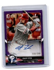 Colby Fitch RC 2018 Bowman Prospects Autograph Purple Parallel 188/250 #PA-CF