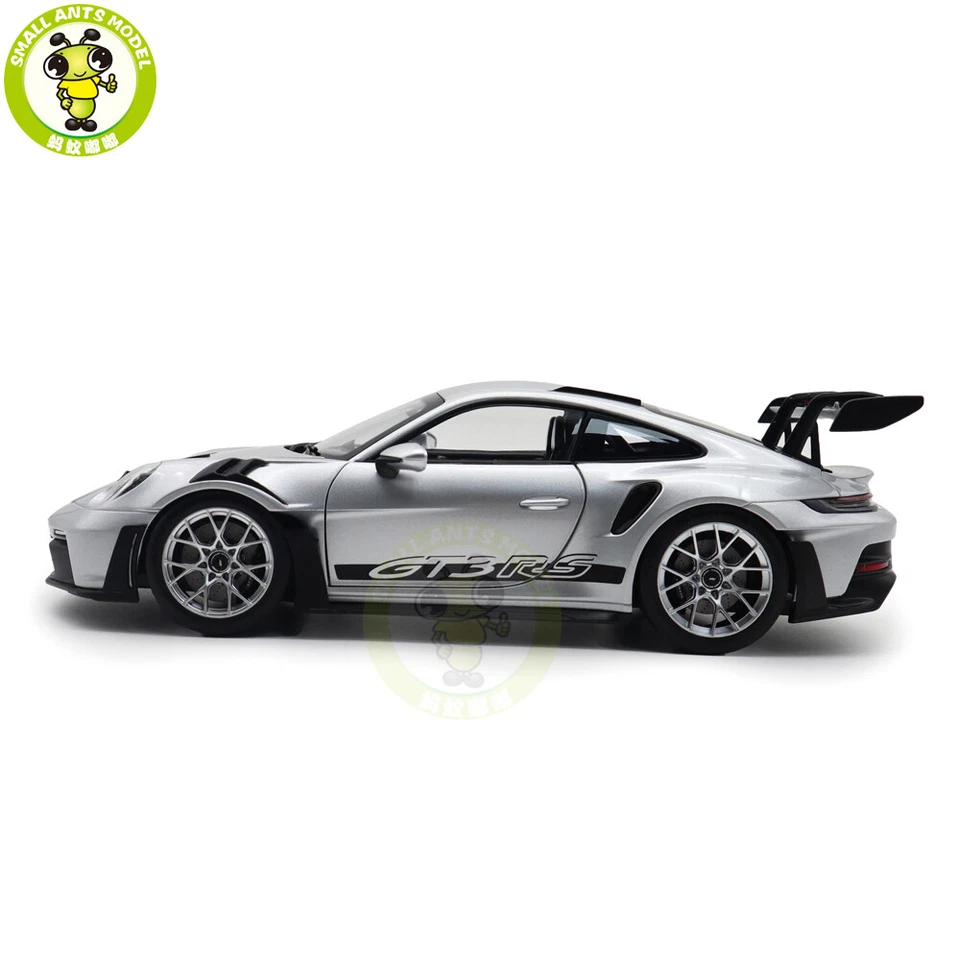 1/18 Porsche 911 992 GT3 RS 2022 Norev 187357 GT Plateado Diecast Modelo Coche de Juguete Foto 3 de 4