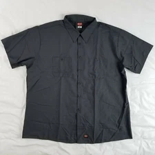 NEW Red Kap MIMIX Men's Short Sleeve Uniform Work Shirt Charcoal Gray