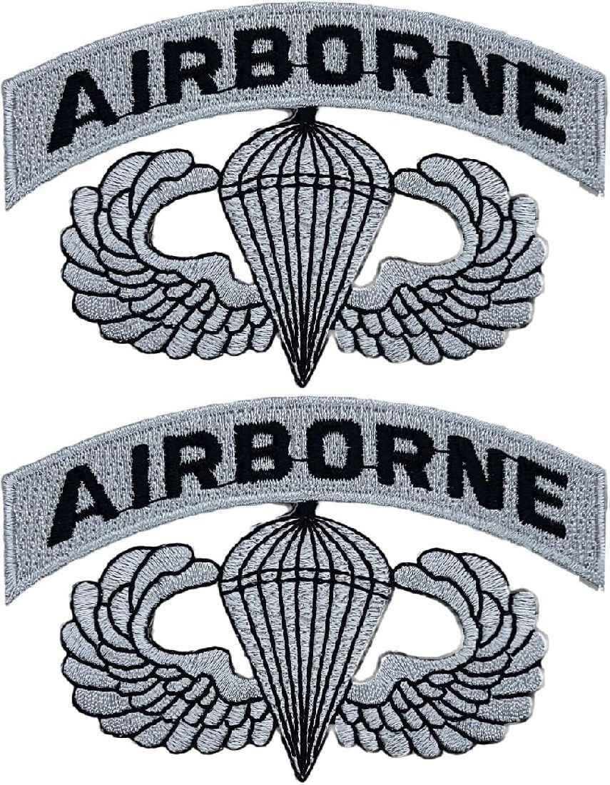 Airborne Jump Wings Paratrooper Patch - 2PC - 3.5" X 2.25" iron on sew on