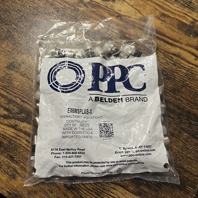 1000ct PPC Belsen RG6 Coaxial Cable EX6WSPLUS-X Weather Proof Connectors Fitting