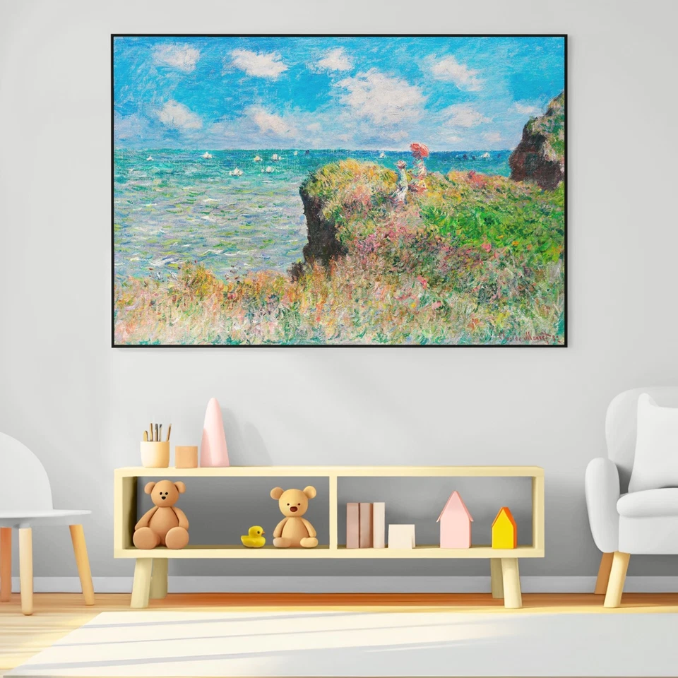 The Cliff Walk, Pourville - Claude Monet Canvas Wall Art, The Cliff Walk Poster. - Image 4 of 4