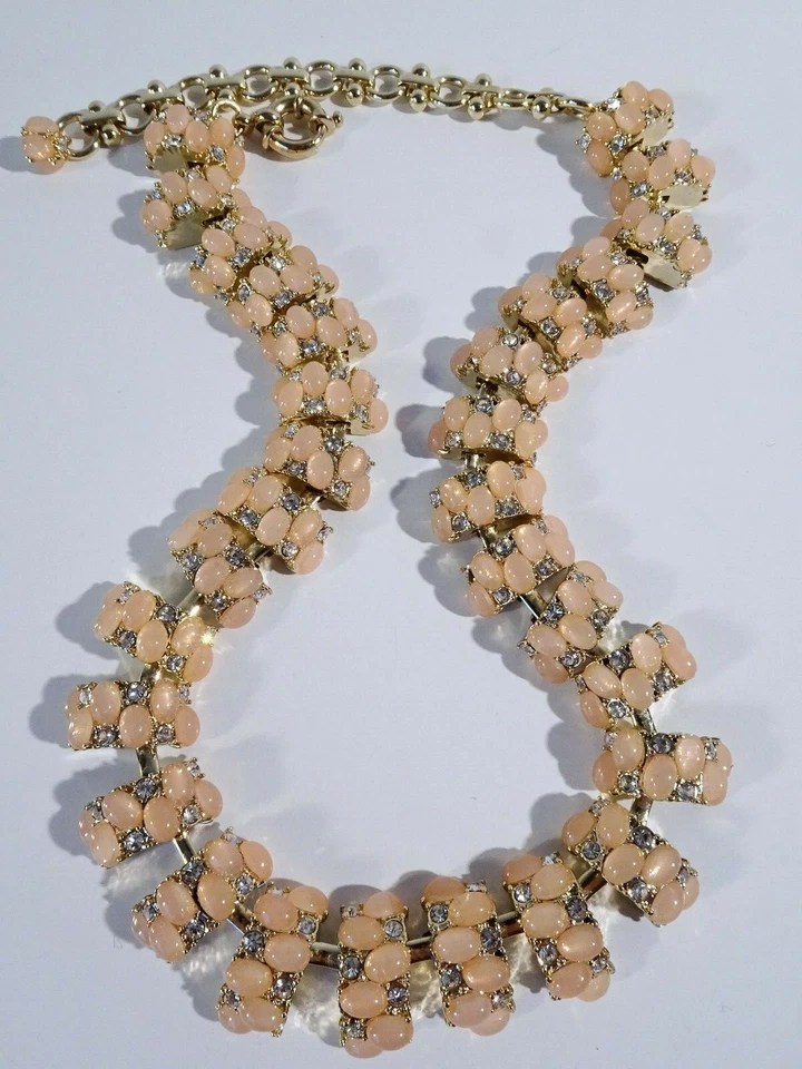 Collar de eslabones redondos de cristal ovalado ópalo melocotón J.Crew para mujer nuevo sin etiquetas 150 Foto 4 de 4