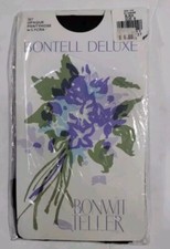 Bonwit Teller Bontell Deluxe Opaque Pantyhose W/ Lycra Black Vintage B