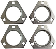 Set of 4, Three Hole 1" Axle Bearing Flangettes for Go Karts Minibike Cart Parts