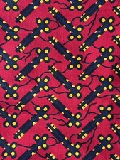 Auth. Dutch Wax Block Print Vlisco African 100 Cotton Fabric 6 Yards Keys NEW