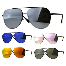 Mens Rimless Mirror Lens Officer Cop Metal Sunglasses