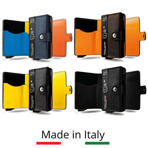 PORTA CARTE DI CREDITO SLim ® in VERA PELLE Piccolo Portafoglio Uomo Donna  Rfid | eBay