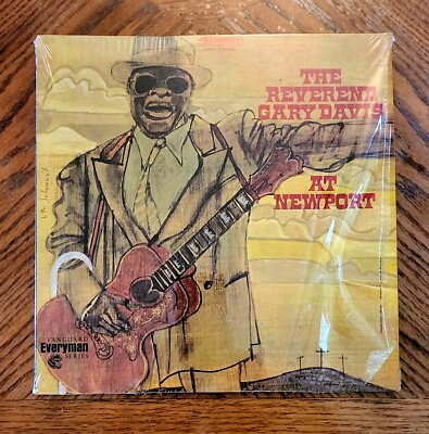 REVEREND GARY DAVIS / AT NEWPORT ~ 1968 Everyman Vanguard Album ~ MINT / MINT