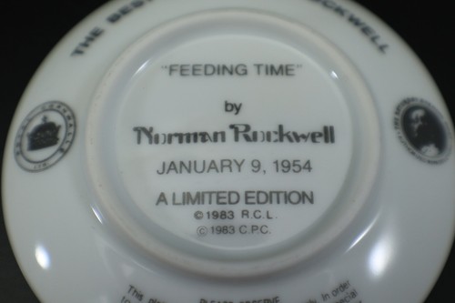 Norman Rockwell Collector Plate FEEDING TIME Miniature Porcelain 1983 Vintage - Picture 8 of 8