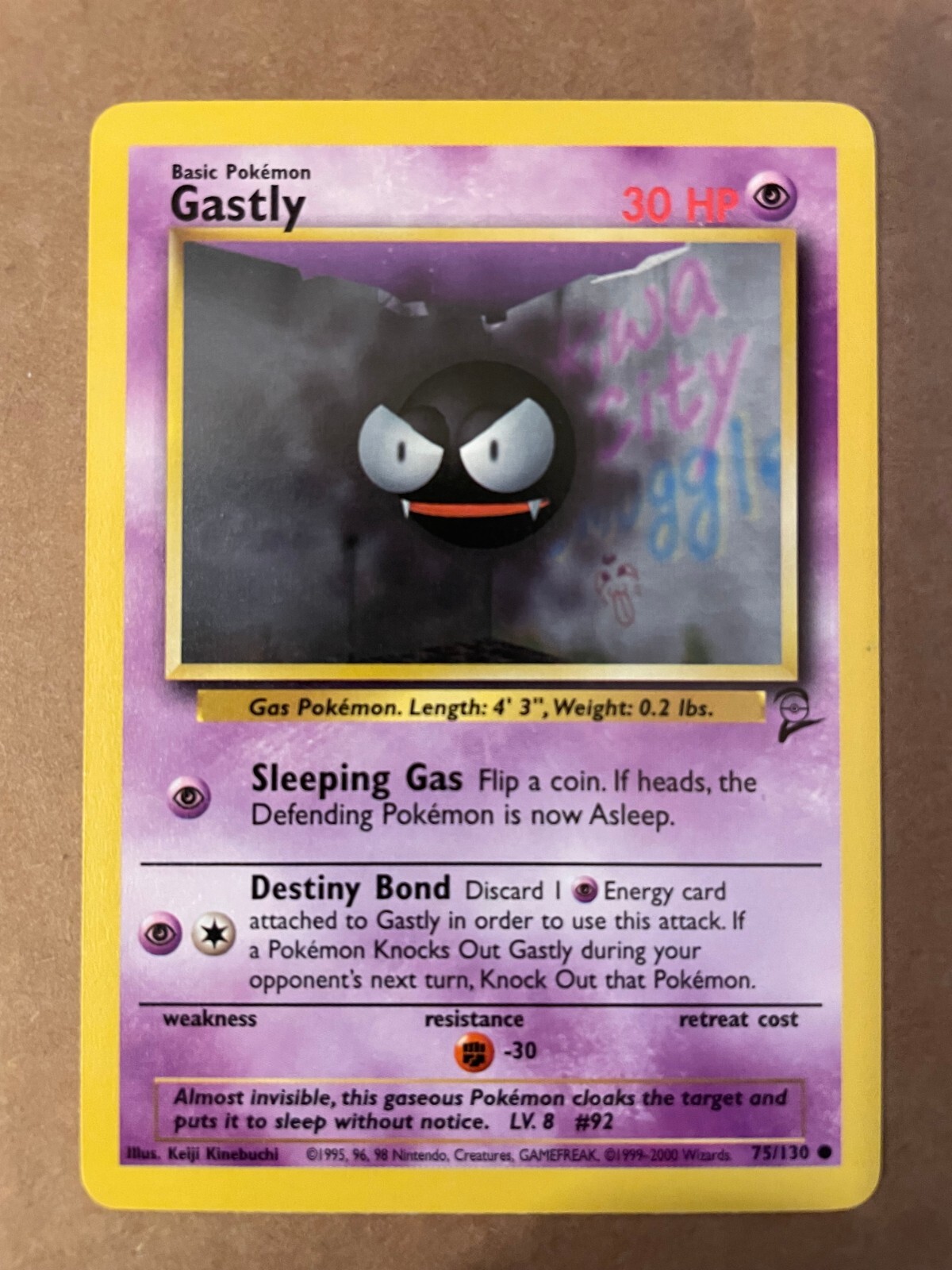 Pokemon Gastly 75/130 Base Set 2 NM-Mint See Pictures