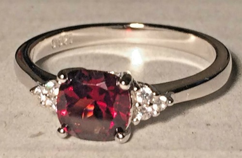 Opal Topaz Peridot Garnet Rings Natural 6x6mm Solid Sterling Silver Size 6-10 US - Picture 5 of 24