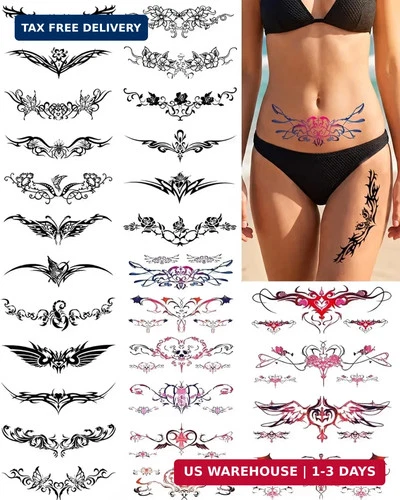 28 Sheets Y2K Tramp Stamp Temporary Tattoos for Women Sexy Tattoos - product listing photo