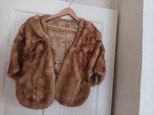 Genuine Vintage Mink Stole Fur Shawl Light Brown/ Blonde Franklin Simon NY
