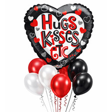 Feliz Día de San Valentín Abrazos y Besos Mylar Globo de Látex 18′′ y 6 Globos de Látex