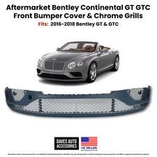 Bentley Continental Gt Gtc 1618 Front Bumper 4 Chrome Grilles Kit