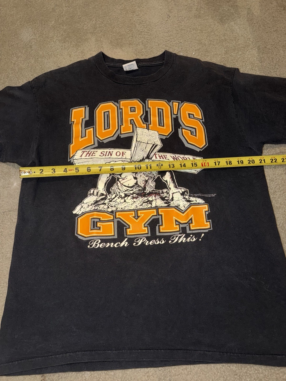 Vintage Lord's Gym T-Shirt Size L Black 1990 Living E… - Gem