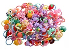100pcs / 50pairs Mix Colors Baby Girl's Cute Elastic Hair Ties Soft Rubber Bands