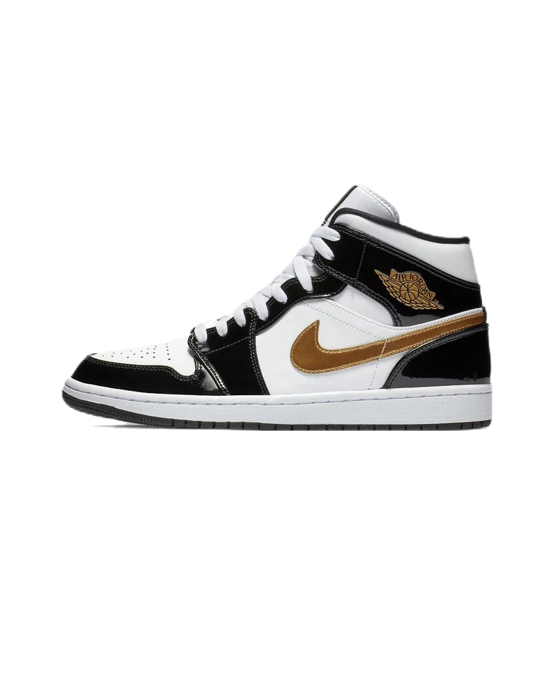 Nike Air Jordan Air Jordan Mid Patent SE Black Gold Jordan AJ1  852542-007