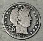 1915 P Barber Half Dollar 50 Cent Philadelphia Mint Rare Nice Coin 4 Album KEY