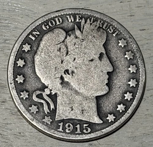 1915 P Barber Half Dollar 50 Cent Philadelphia Mint Rare Nice Coin 4 Album KEY