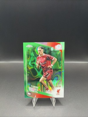 2025-26 Topps Chrome UCC Florian Wirtz Green Lava /99 Liverpool FC