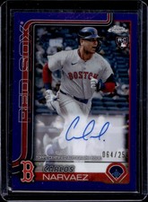 2025 Topps Chrome Carlos Narvaez Rookie Auto RC Purple Refractor #/250 Red Sox