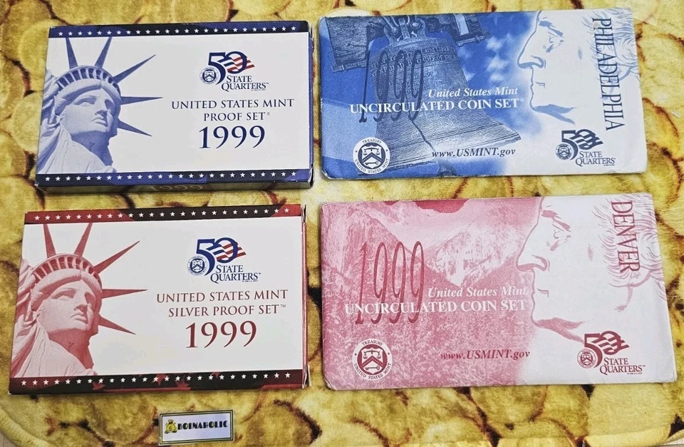 Juegos de prueba S 1999 plateados y revestidos con juegos PD como nuevos sin circular OGP y certificados de autenticidad Foto 2 de 4