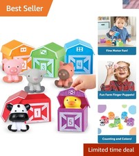 Peekaboo Learning Farm - 10 Pieces, Ages 18  Toddler Learning Toys, Counting...