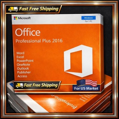 Microsoft Office 2016 Pro Plus NEW SEALED Genuine Key Physical DVD Fast Ship
