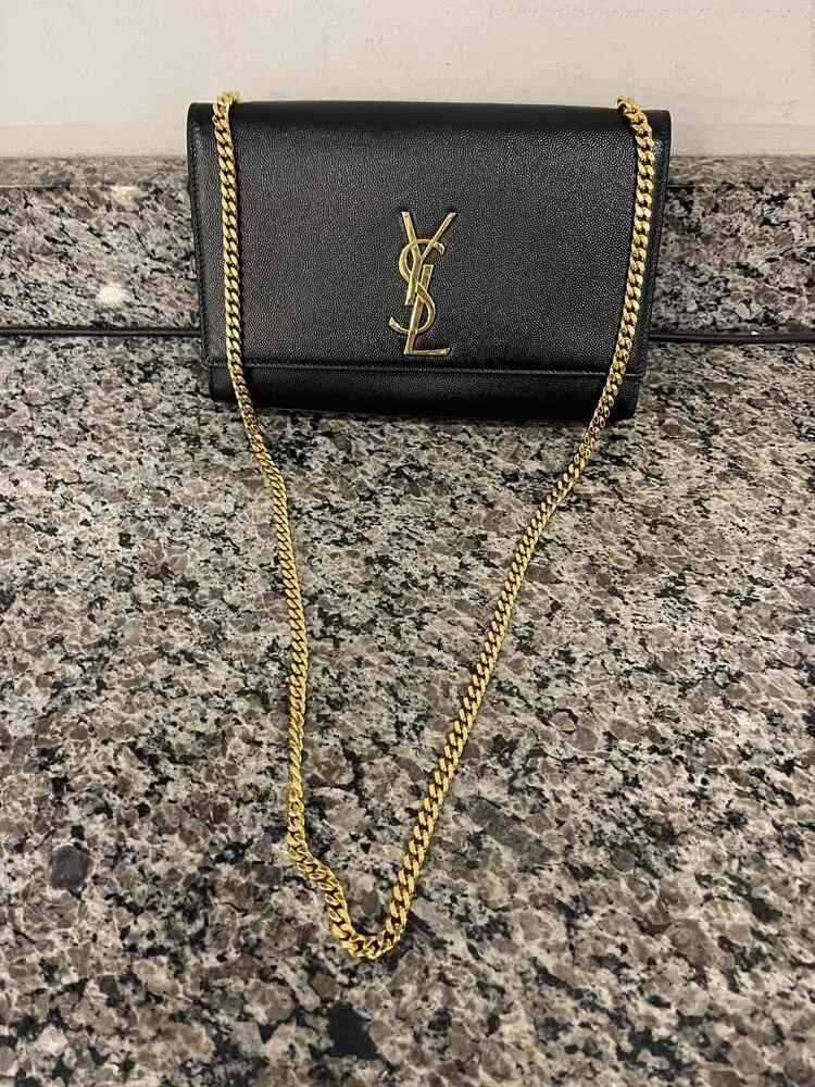 Borsa a tracolla media Saint Laurent Grain de Poudre Monogram Kate SPB JB 349660