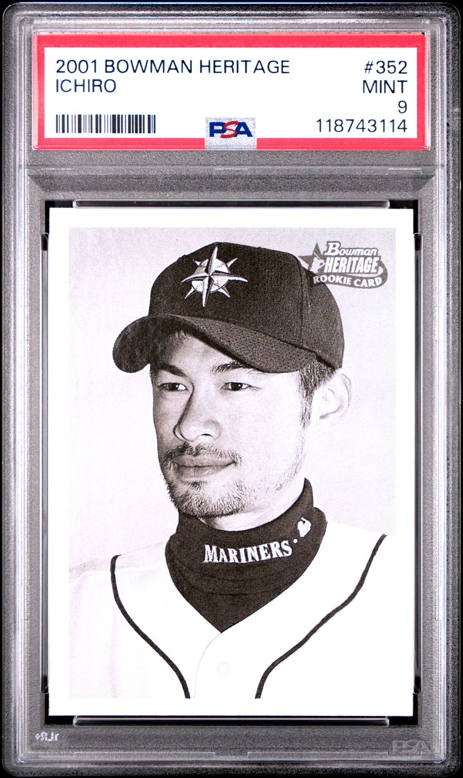 2001 BOWMAN HERITAGE #352 ICHIRO ROOKIE RC PSA 9