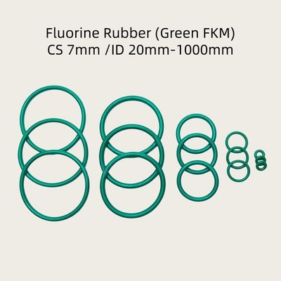 O-Ringe Schnurstärke 7mm Grün FKM Fluorine Gummi Dichtring Dichtung ID 20-1000mm