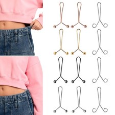 LUSTRIB 12 Pcs Pant Waist One Size, Silver, Black, Gold, and Rose Gold