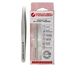 World's Best Tweezers Diamond Tip Tweezer - Diamond Coated Splinter Tweezer